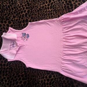 Disney Pink Dress with Stitch Embroidery